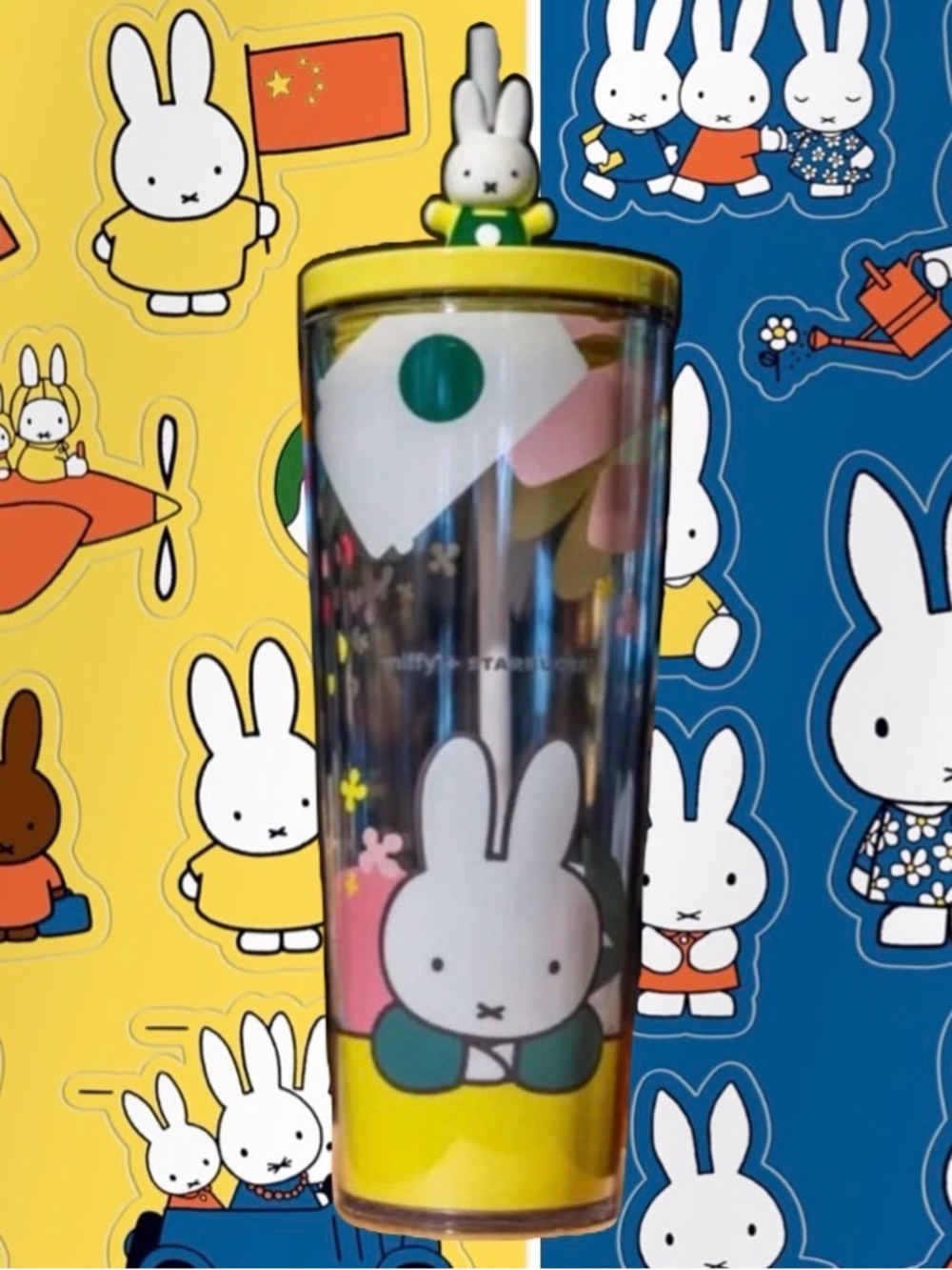NWT 2026 Starbucks Miffy LE Miffy Bunny Straw Topper Tumbler 24oz with Stickers🎁